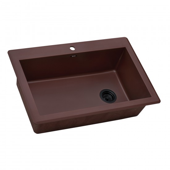 Ruvati 33 x 22 inch Topmount Granite Composite Kitchen Sink - Carnelian Red