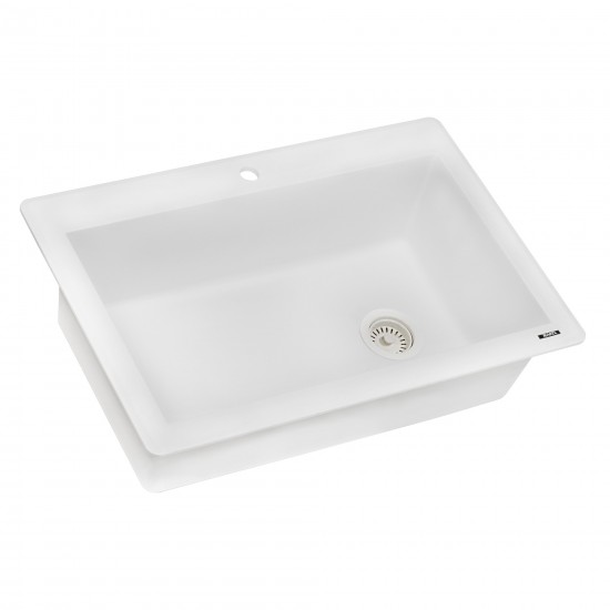 Ruvati 33 x 22 inch Granite Composite Kitchen Sink - Arctic White