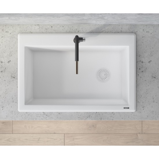 Ruvati 33 x 22 inch Granite Composite Kitchen Sink - Arctic White