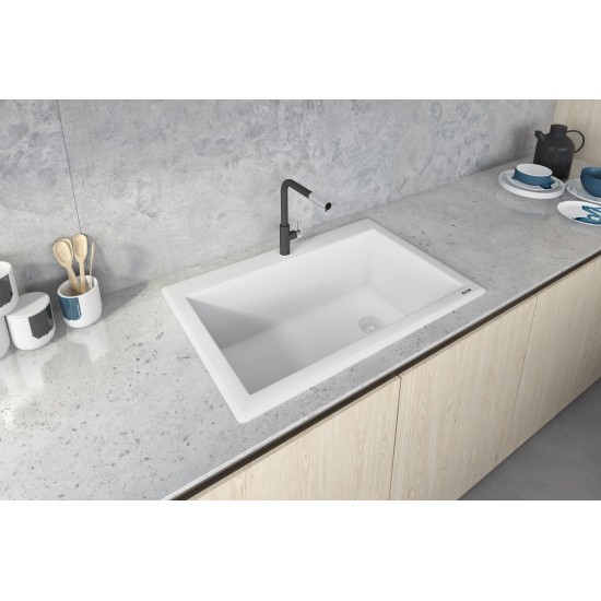 Ruvati 33 x 22 inch Granite Composite Kitchen Sink - Arctic White