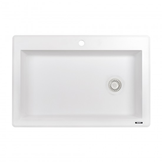 Ruvati 33 x 22 inch Granite Composite Kitchen Sink - Arctic White