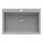 Ruvati 33 x 22 inch Topmount Granite Composite Kitchen Sink - Silver Gray