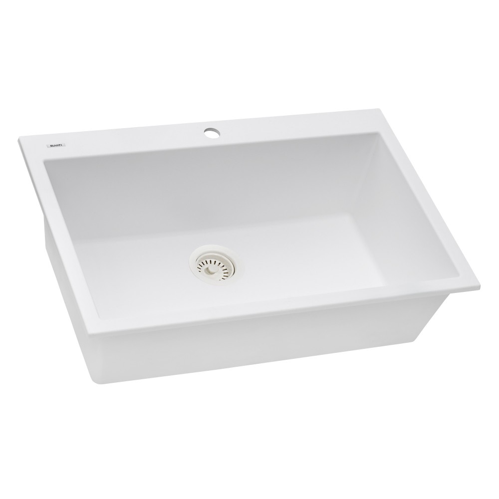 Ruvati 33 x 22 inch Topmount Granite Composite Kitchen Sink - Arctic White