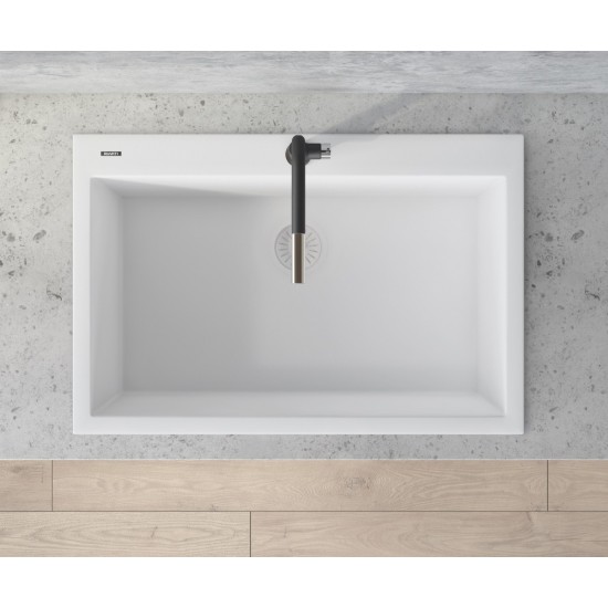 Ruvati 33 x 22 inch Topmount Granite Composite Kitchen Sink - Arctic White