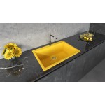 Ruvati 33 x 22 inch Topmount Granite Composite Kitchen Sink - Midas Yellow