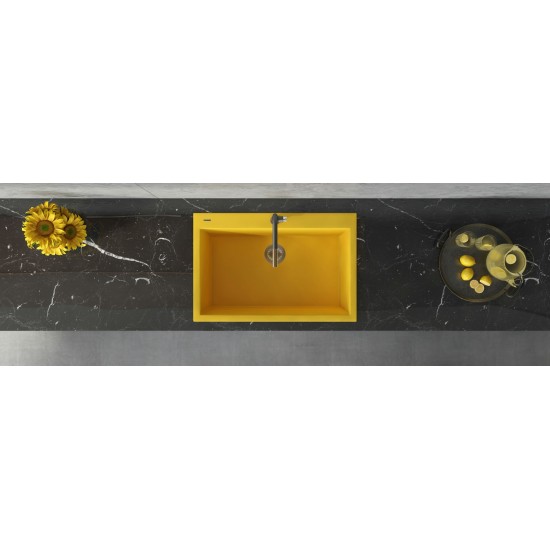 Ruvati 33 x 22 inch Topmount Granite Composite Kitchen Sink - Midas Yellow