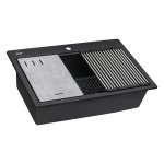 Ruvati epiStage 33 x 22 inch Topmount Kitchen Sink - Midnight Black