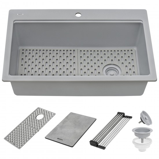 Ruvati epiStage 33 x 22 inch Topmount Kitchen Sink - Silver Gray