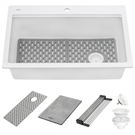 Ruvati epiStage 33 x 22 inch Topmount Kitchen Sink - Arctic White