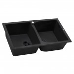 Ruvati epiGranite 34 x 20 inch Dual Mount Kitchen Sink - Midnight Black
