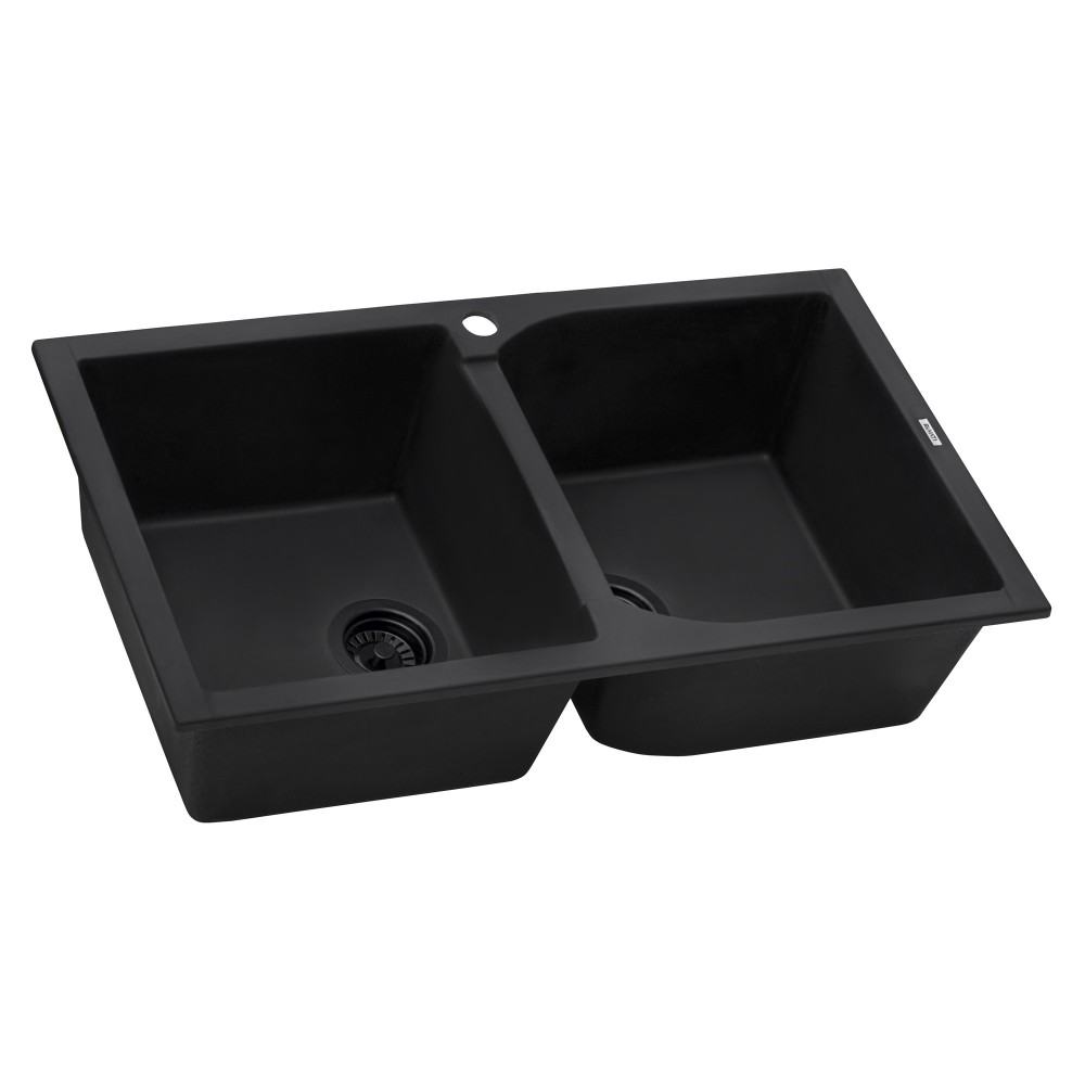 Ruvati epiGranite 34 x 20 inch Dual Mount Kitchen Sink - Midnight Black