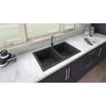 Ruvati epiGranite 34 x 20 inch Dual Mount Kitchen Sink - Midnight Black