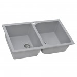 Ruvati epiGranite 34 x 20 inch Dual Mount Kitchen Sink - Silver Gray