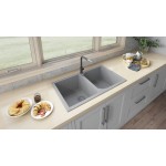 Ruvati epiGranite 34 x 20 inch Dual Mount Kitchen Sink - Silver Gray