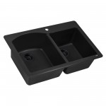 Ruvati 33 x 22 inch Dual Mount Kitchen Sink - Midnight Black