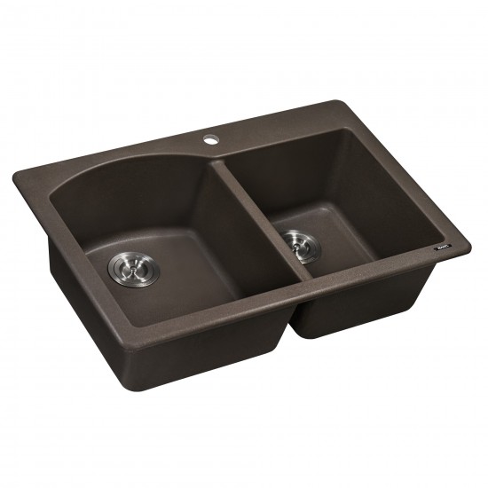 Ruvati 33 x 22 inch Dual Mount Kitchen Sink - Espresso / Coffee Brown