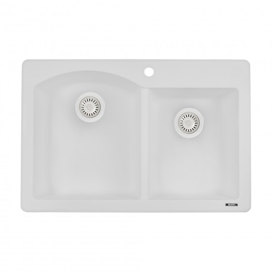 Ruvati 33 x 22 inch Dual Mount Kitchen Sink - Arctic White