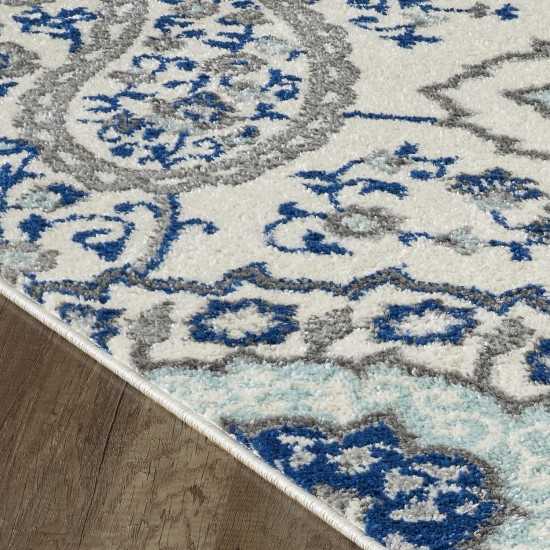 Totti Angel Cream/Blue 5x5 Paisley Rug