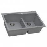 Ruvati 33 x 22 inch Topmount Kitchen Sink - Silver Gray