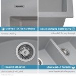 Ruvati 33 x 22 inch Topmount Kitchen Sink - Silver Gray