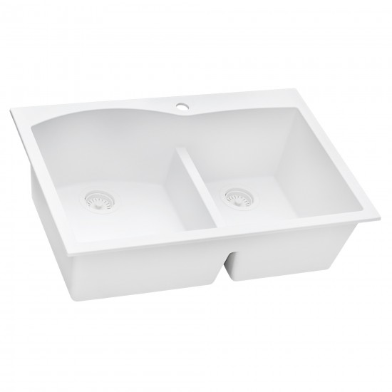 Ruvati 33 x 22 inch Topmount Kitchen Sink - Arctic White