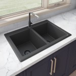 Ruvati epiGranite 33 x 22 inch Dual Mount Kitchen Sink - Black