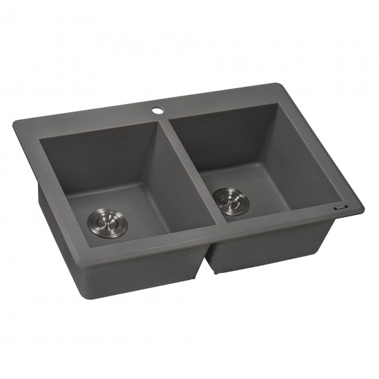 Ruvati epiGranite 33 x 22 inch Dual Mount Kitchen Sink - Gray