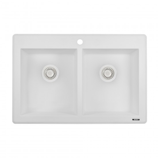 Ruvati epiGranite 33 x 22 inch Dual Mount Kitchen Sink - White