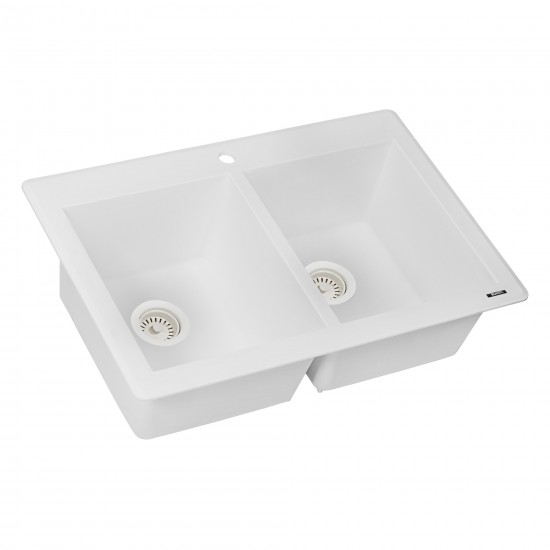 Ruvati epiGranite 33 x 22 inch Dual Mount Kitchen Sink - White