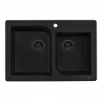 Ruvati epiGranite 33 x 22 inch Dual Mount Kitchen Sink - Midnight Black