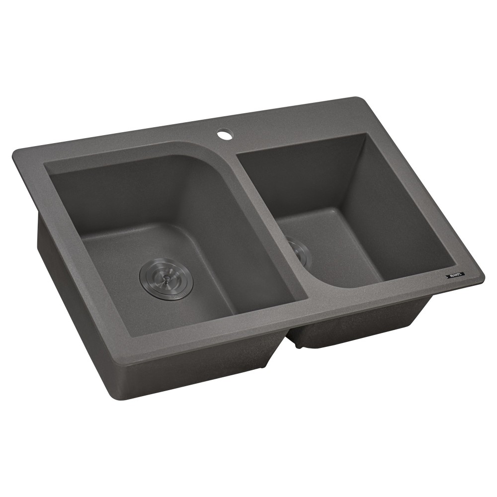 Ruvati epiGranite 33 x 22 inch Dual Mount Kitchen Sink - Urban Gray