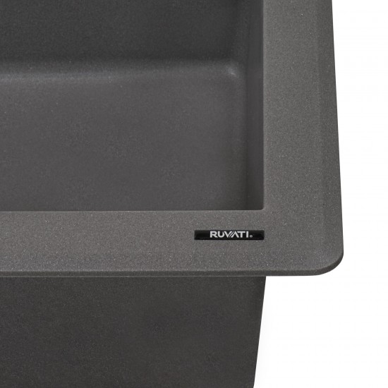 Ruvati epiGranite 33 x 22 inch Dual Mount Kitchen Sink - Urban Gray