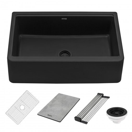 Ruvati epiCast 33 x 20.5 inch Granite Composite Kitchen Sink - Midnight Black