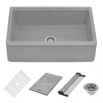 Ruvati epiCast 33 x 20.5 inch Granite Composite Kitchen Sink - Silver Gray