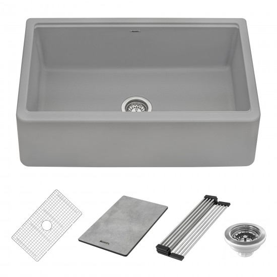Ruvati epiCast 33 x 20.5 inch Granite Composite Kitchen Sink - Silver Gray