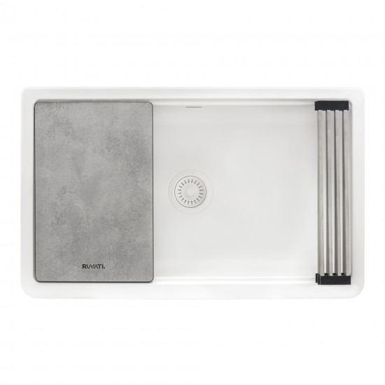 Ruvati epiCast 33 x 20.5 inch Granite Composite Kitchen Sink - Arctic White