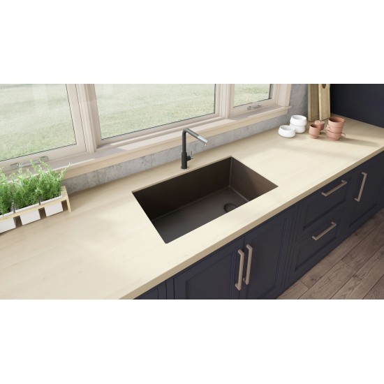 Ruvati epiGranite 31-3/4 x 19-1/4 inch Kitchen Sink - Espresso / Coffee Brown