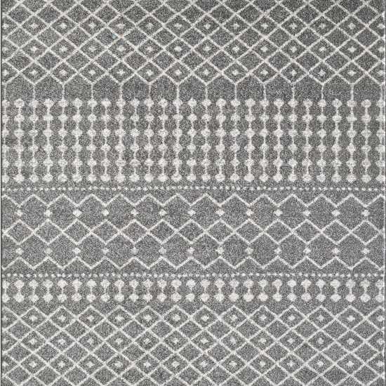 Totti Grid Anthracite/Cream 2x8 Geometric Rug