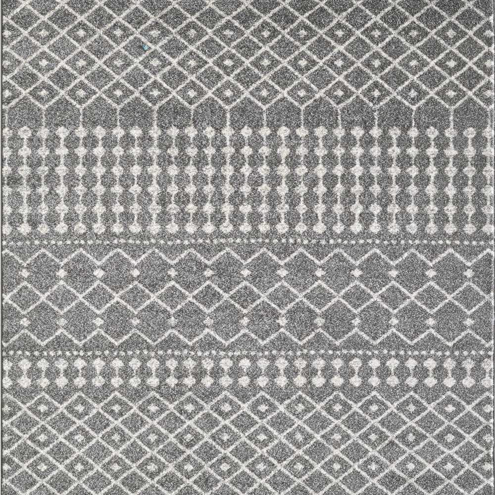 Totti Grid Anthracite/Cream 2x8 Geometric Rug