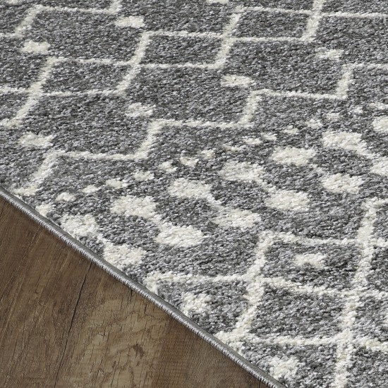 Totti Grid Anthracite/Cream 2x8 Geometric Rug