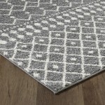 Totti Grid Anthracite/Cream 2x8 Geometric Rug