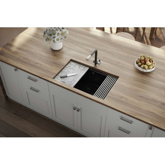 Ruvati epiStage 29.5 x 18.5 inch Kitchen Sink - Midnight Black