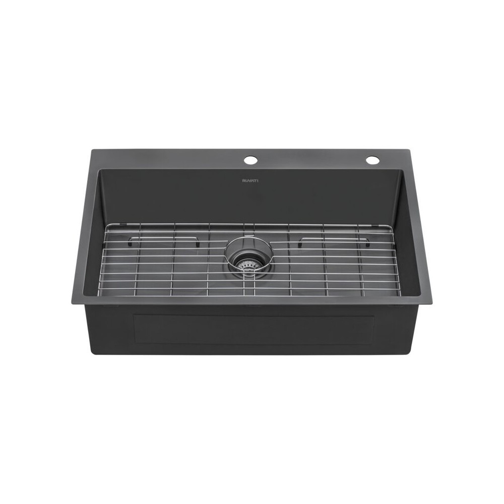 Ruvati Terraza 33 x 22 inch Stainless Steel Kitchen Sink - Gunmetal Matte Black