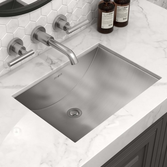 Ruvati Ariaso 20 x 14 inch Undermount Stainless Steel Bathroom Sink