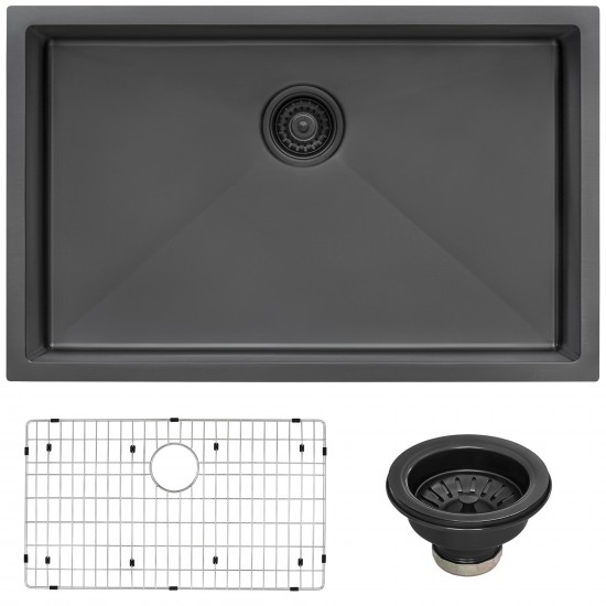 Ruvati Terraza 27 x 19 inch Stainless Steel Kitchen Sink - Gunmetal Matte Black