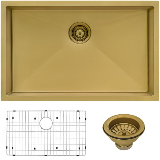Ruvati Terraza 27 x 19 inch Stainless Steel Kitchen Sink - Brass Tone Matte Gold