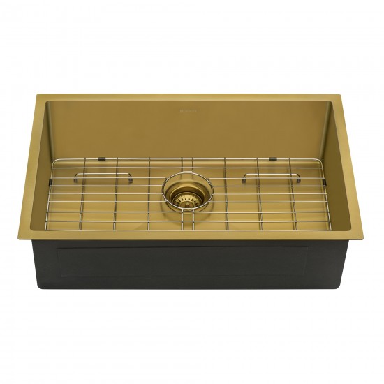 Ruvati Terraza 27 x 19 inch Stainless Steel Kitchen Sink - Brass Tone Matte Gold