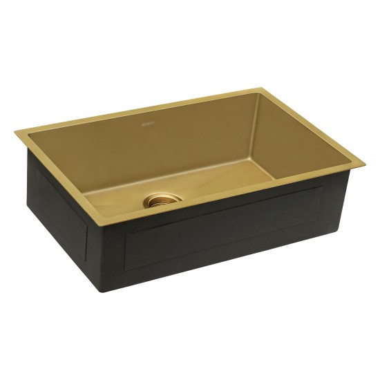 Ruvati Terraza 30 x 19 inch Stainless Steel Kitchen Sink - Brass Tone Matte Gold