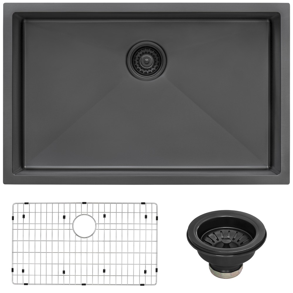 Ruvati Terraza 33 x 19 inch Stainless Steel Kitchen Sink - Gunmetal Matte Black