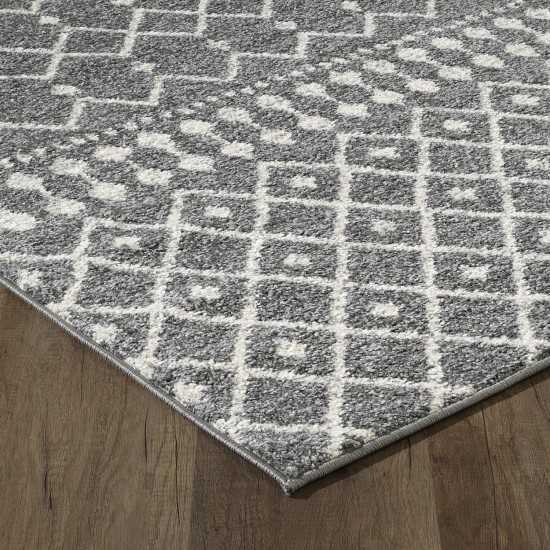 Totti Grid Anthracite/Cream 6x9 Geometric Rug